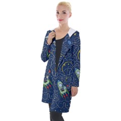 Cat Cosmos Cosmonaut Rocket Hooded Pocket Cardigan by Grandong