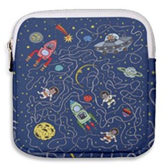 Cat Cosmos Cosmonaut Rocket Mini Square Pouch by Grandong