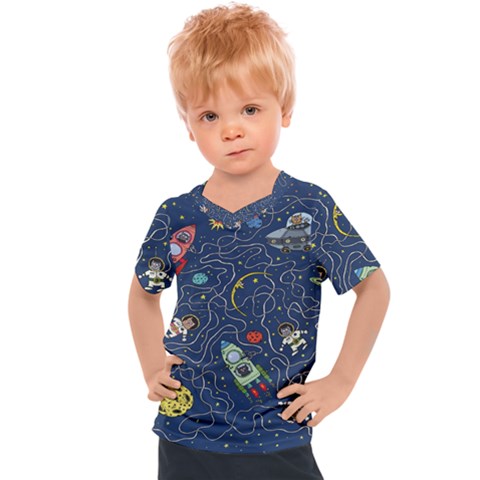 Cat Cosmos Cosmonaut Rocket Kids  Sports T-shirt by Grandong