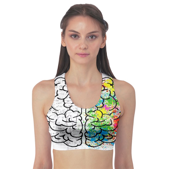 Brain Mind Psychology Idea Drawing Fitness Sports Bra