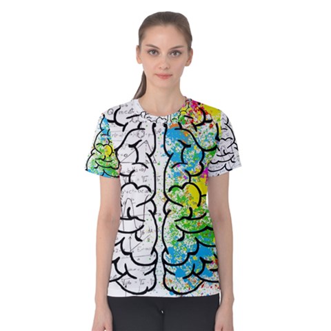 Brain Mind Psychology Idea Drawing Women s Cotton T-shirt by Grandong