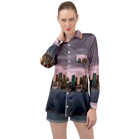 Sydney Australia Travel Oceania Long Sleeve Satin Shirt by Grandong