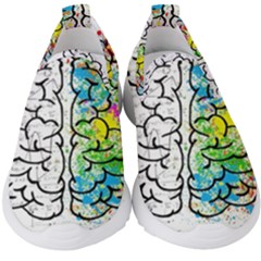 Brain Mind Psychology Idea Drawing Kids  Slip On Sneakers by Grandong