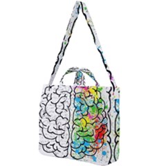 Brain Mind Psychology Idea Drawing Square Shoulder Tote Bag by Grandong