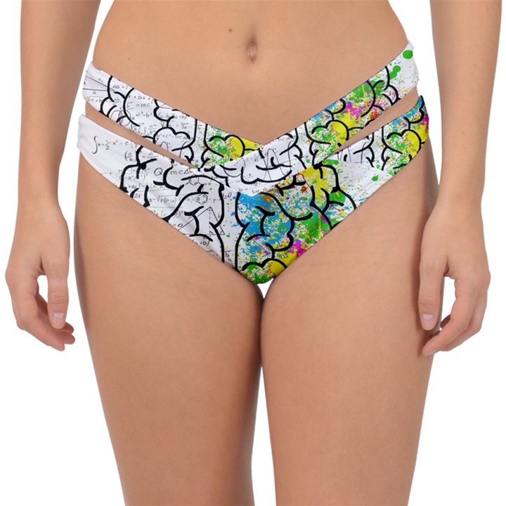 Brain Mind Psychology Idea Drawing Double Strap Halter Bikini Bottoms