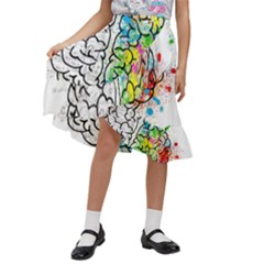 Brain Mind Psychology Idea Drawing Kids  Ruffle Flared Wrap Midi Skirt by Grandong