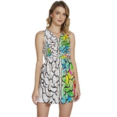 Brain Mind Psychology Idea Drawing Sleeveless High Waist Mini Dress by Grandong