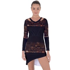 San Fransisco Usa California Water Asymmetric Cut-out Shift Dress by Grandong