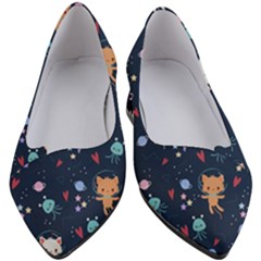 Cute Astronaut Cat With Star Galaxy Elements Seamless Pattern Women s Block Heels  by Grandong