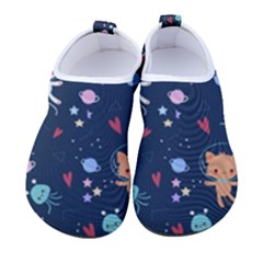 Cute Astronaut Cat With Star Galaxy Elements Seamless Pattern Men s Sock-style Water Shoes by Grandong