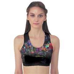 Grunge Paint Splatter Splash Ink Fitness Sports Bra by Grandong