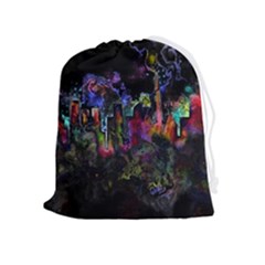 Grunge Paint Splatter Splash Ink Drawstring Pouch (xl) by Grandong