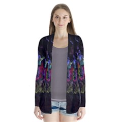 Grunge Paint Splatter Splash Ink Drape Collar Cardigan by Grandong