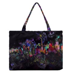 Grunge Paint Splatter Splash Ink Zipper Medium Tote Bag by Grandong