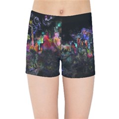 Grunge Paint Splatter Splash Ink Kids  Sports Shorts by Grandong