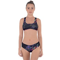 Grunge Paint Splatter Splash Ink Criss Cross Bikini Set by Grandong