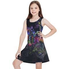 Grunge Paint Splatter Splash Ink Kids  Lightweight Sleeveless Dress