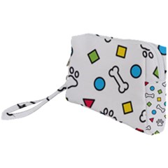 Dog Paw Seamless Pattern Footprint Bone Wristlet Pouch Bag (small) by Grandong