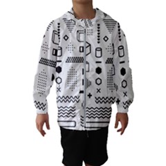 Pattern Hipster Abstract Form Geometric Line Variety Shapes Polkadots Fashion Style Seamless Kids  Hooded Windbreaker by Grandong