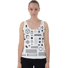 Pattern Hipster Abstract Form Geometric Line Variety Shapes Polkadots Fashion Style Seamless Velvet Tank Top by Grandong