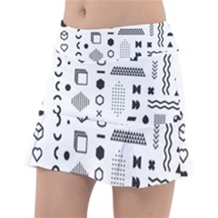 Pattern Hipster Abstract Form Geometric Line Variety Shapes Polkadots Fashion Style Seamless Classic Tennis Skirt by Grandong