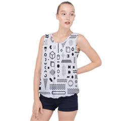 Pattern Hipster Abstract Form Geometric Line Variety Shapes Polkadots Fashion Style Seamless Bubble Hem Chiffon Tank Top by Grandong