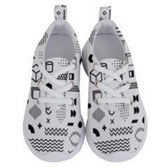 Pattern Hipster Abstract Form Geometric Line Variety Shapes Polkadots Fashion Style Seamless Running Shoes by Grandong