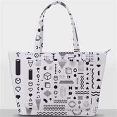 Pattern Hipster Abstract Form Geometric Line Variety Shapes Polkadots Fashion Style Seamless Back Pocket Shoulder Bag  by Grandong