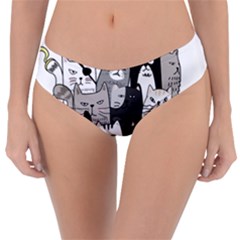 Cute Cat Hand Drawn Cartoon Style Reversible Classic Bikini Bottoms by Grandong