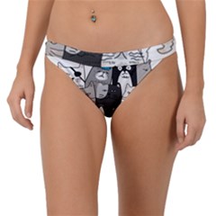 Cute Cat Hand Drawn Cartoon Style Band Bikini Bottoms by Grandong