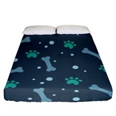 Bons Foot Prints Pattern Background Fitted Sheet (queen Size) by Grandong