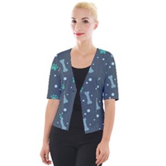 Bons Foot Prints Pattern Background Cropped Button Cardigan by Grandong