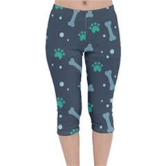 Bons Foot Prints Pattern Background Velvet Capri Leggings  by Grandong