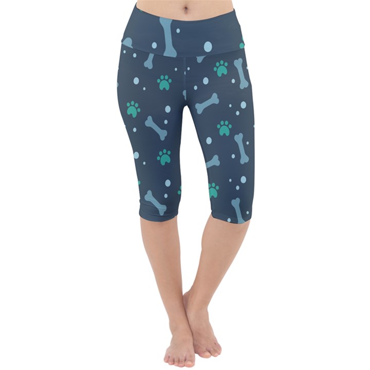 Bons Foot Prints Pattern Background Lightweight Velour Cropped Yoga Leggings