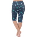 Bons Foot Prints Pattern Background Lightweight Velour Cropped Yoga Leggings View4