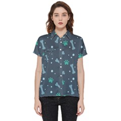 Bons Foot Prints Pattern Background Short Sleeve Pocket Shirt by Grandong