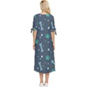 Bons Foot Prints Pattern Background Bow Sleeve Chiffon Midi Dress View4