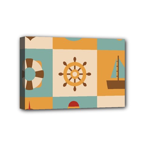 Nautical Elements Collection Mini Canvas 6  X 4  (stretched) by Grandong