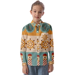 Nautical Elements Collection Kids  Long Sleeve Shirt by Grandong