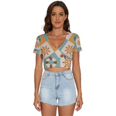 Nautical Elements Collection V-neck Crop Top by Grandong