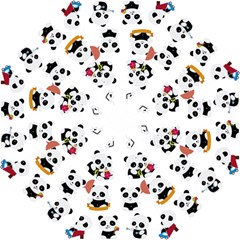 Playing Pandas Cartoons Straight Umbrellas by Apen