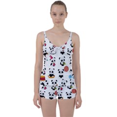 Playing Pandas Cartoons Tie Front Two Piece Tankini by Apen