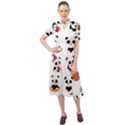 Playing Pandas Cartoons Keyhole Neckline Chiffon Dress View1