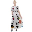 Playing Pandas Cartoons Button Up Short Sleeve Maxi Dress View2