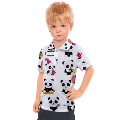 Playing Pandas Cartoons Kids  Polo T-shirt by Apen