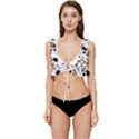 Playing Pandas Cartoons Low Cut Ruffle Edge Bikini Top View1