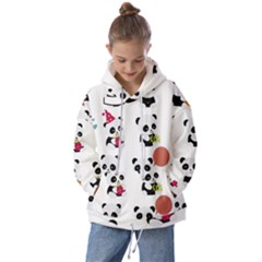 Playing Pandas Cartoons Kids  Oversized Hoodie by Apen