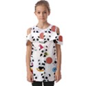 Playing Pandas Cartoons Fold Over Open Sleeve Top View1