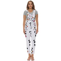 Playing Pandas Cartoons Women s Pinafore Overalls Jumpsuit by Apen