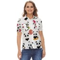 Playing Pandas Cartoons Women s Short Sleeve Double Pocket Shirt View1